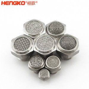 廠家直銷316不銹鋼燒結消聲器耐高溫降噪，粉末燒結氣動元件可按需定制